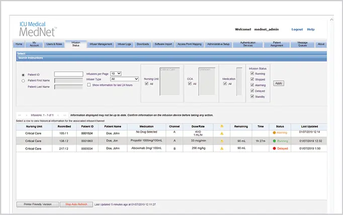 ICU Medicals Mednet Screen